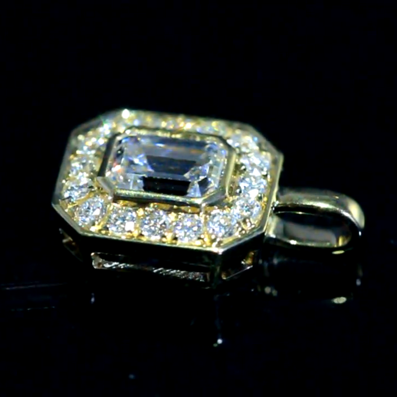 Aureline-Jewelry Emerald-Cut Lab Grown Diamond Pendant