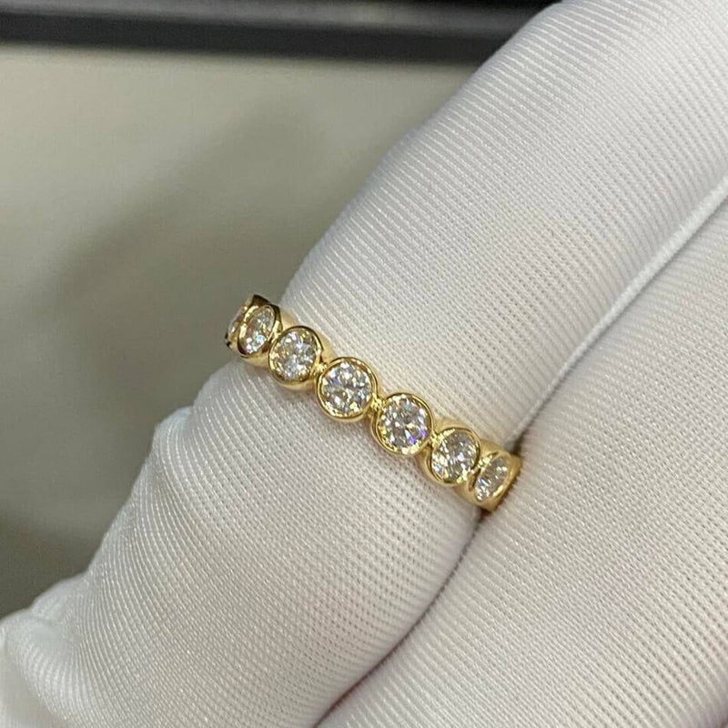 Aureline-Jewelry 1.2 CTW Lab Diamond Eternity Ring Stackable Ring Bezel Set