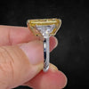 Aureline-Jewelry 10 Carat Fancy Vivid Yellow Radiant Cut Lab Diamond Three Stones Ring