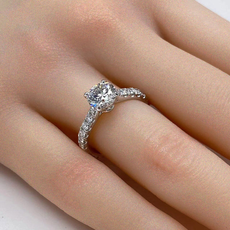 Aureline-Jewelry Pave Round Lab Diamond Engagement Ring