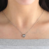 Aureline-Jewelry 1 CT Princess Cut Lab Diamond Bezel Necklace 18K Gold