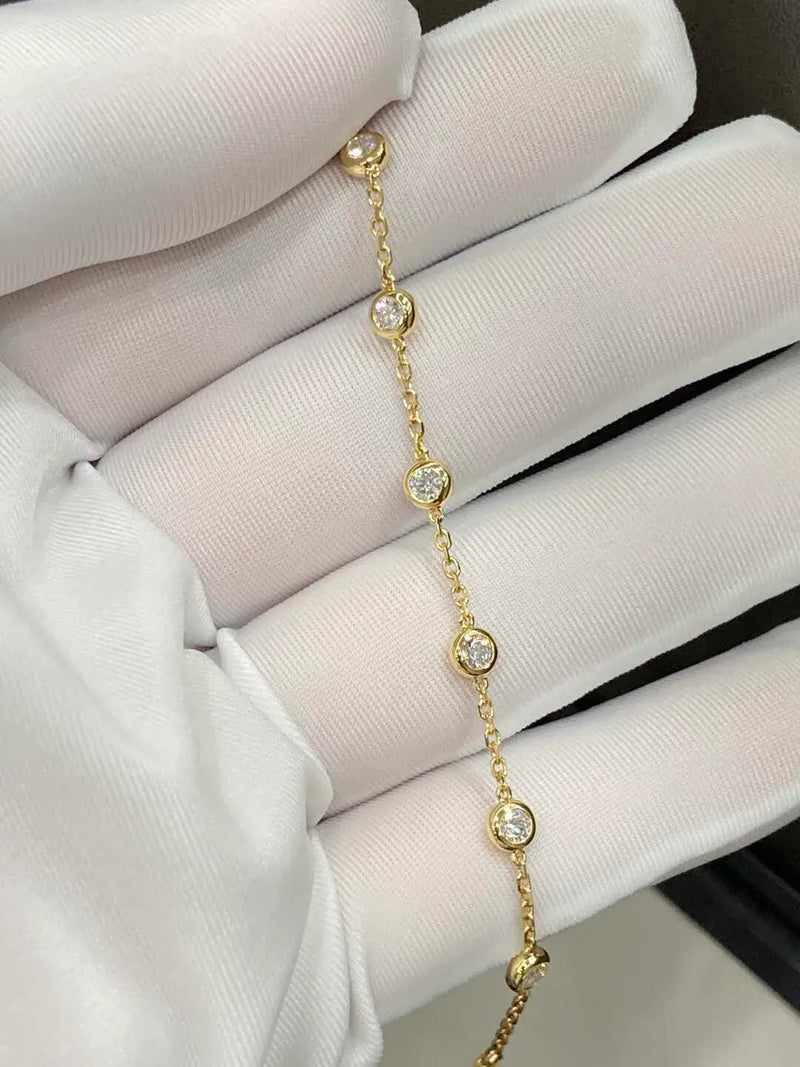 Aureline-Jewelry 0.8Ct.Tw Bezel Lab Grown Diamond Bracelet