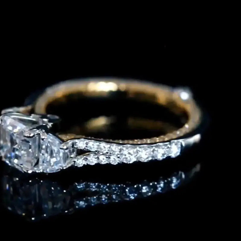 Aureline-Jewelry Vintage 1.5 Carat Asscher Cut Lab Grown Diamond Ring