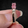 Aureline-Jewelry Round Cut Pink Lab Diamond Five Stone Ring