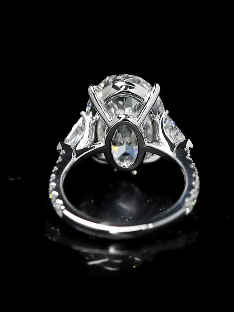 Aureline-Jewelry 8 carat Pear Cut Lab Diamond Three Stone Ring