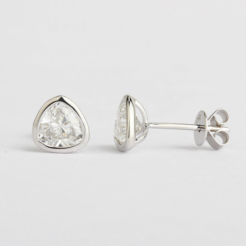 Aureline-Jewelry Bezel Trillion Cut Solitaire Lab-Grown Diamond Studs (1.31 Ct. Tw.)
