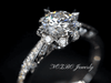 Aureline-Jewelry Unique Snowflake Lab Diamond Ring 18K Gold Halo - Pave Engagement Ring