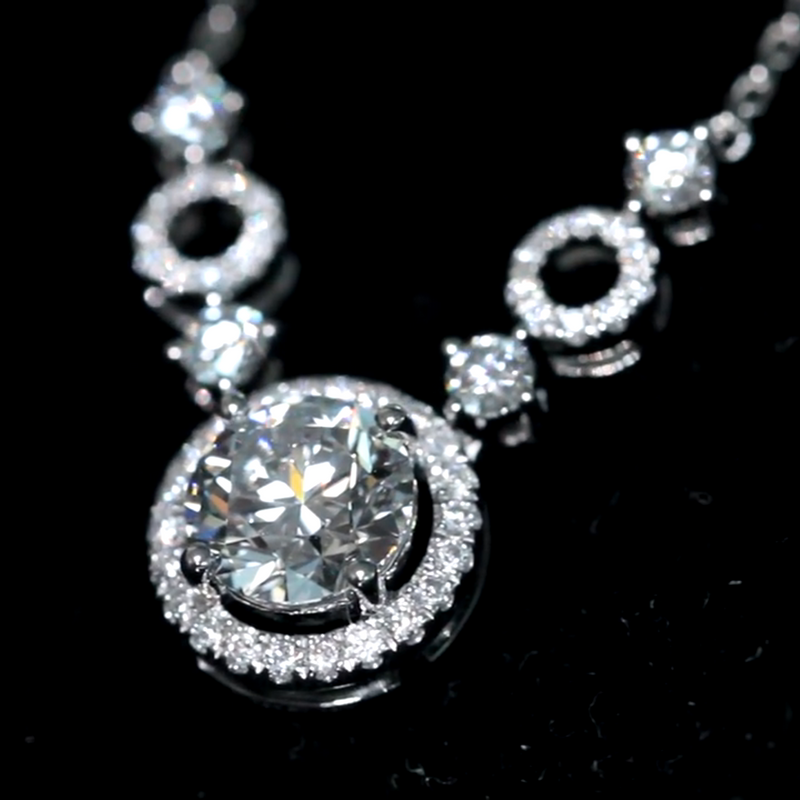 Aureline-Jewelry 1 Carat Round Lab Grown Diamond Necklace
