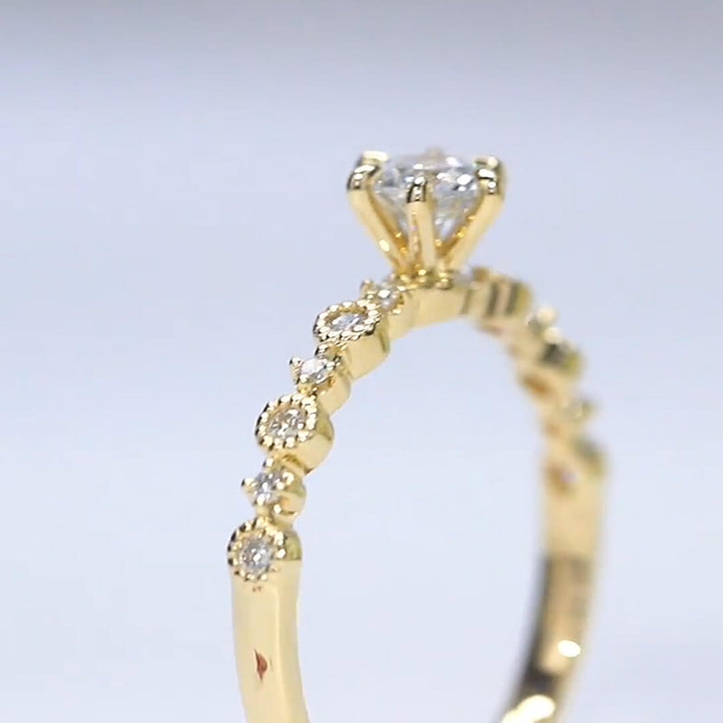 Aureline-Jewelry Dainty Round Lab Diamond Promise Ring