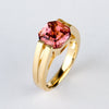 Aureline-Jewelry Lab Sapphire Men's Ring | 14K Gold Sunset Chunky Ring