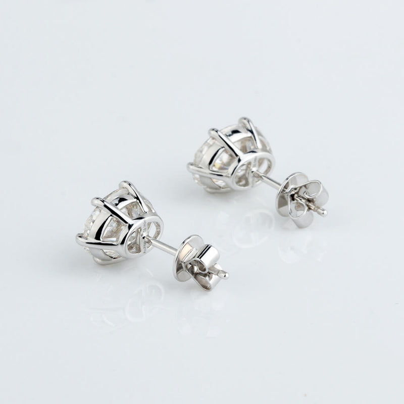 Aureline-Jewelry Oval Lab Grown Diamond Studs 6 Prong Earrings (4.13 Ct. Tw.)