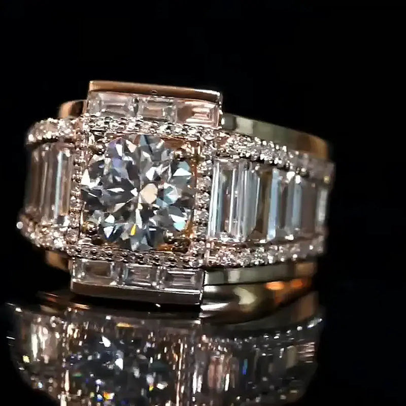 Aureline-Jewelry Luxury Men's Ring Round Cut Lab-Grown Diamond