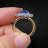 Aureline-Jewelry Blue Sapphire Double Band Cocktail Ring 18K gold