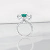 Aureline-Jewelry Lab-Grown Emerald Ring with White Sapphire Mosaic Setting In 14k Gold