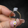 Aureline-Jewelry 2 CT Emerald Cut Lab Diamond Two-Tone Hide Halo Ring