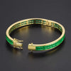 Aureline-Jewelry NOZBO Invisible Set Natural Emerald Double Row Luxury Bangle in 18K Gold