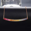 Aureline-Jewelry NOZBO 18K Gold Colored Sapphire Rainbow Smile Necklace
