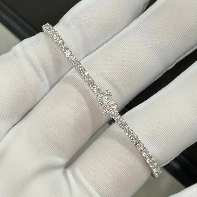 Aureline-Jewelry Each 0.05-carat Round Lab Grown Diamond Tennis Bracelet