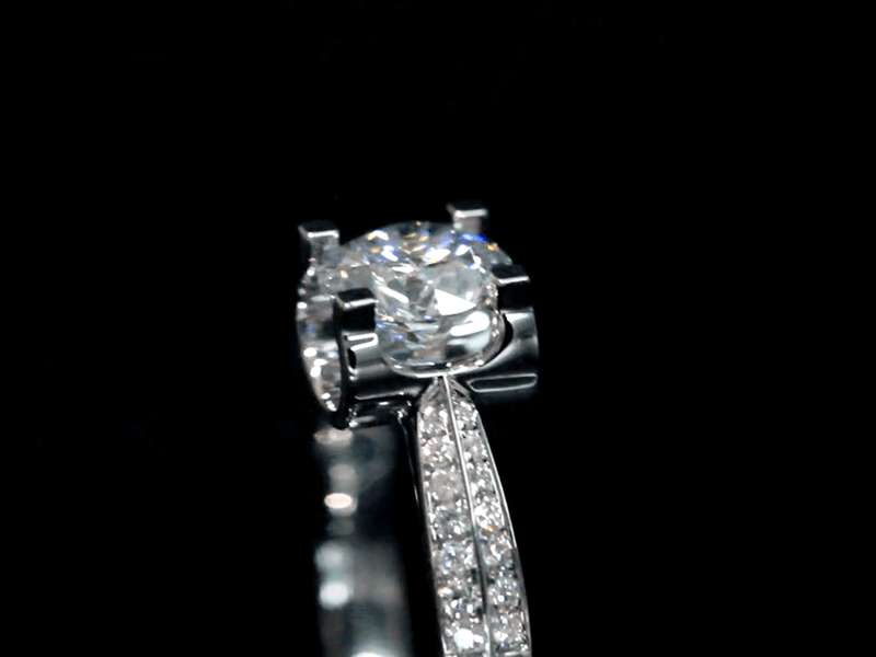 Aureline-Jewelry Lab-Grown Diamond Ring with Double-Row Pavé Band