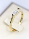 Aureline-Jewelry 0.5 Carat Marquise Half Bezel Solitaire Lab Diamond Ring 18K Gold