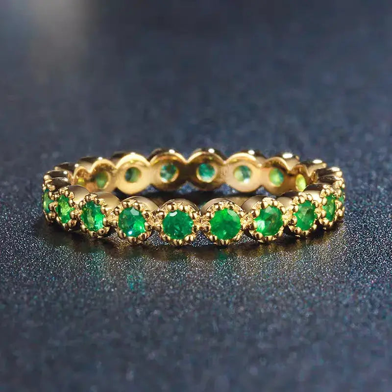 Aureline-Jewelry NOZBO 18K Gold Ruby, Emerald, Sapphire Band Ring