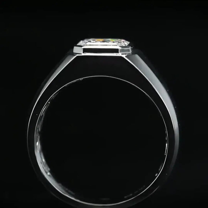 Aureline-Jewelry 2 Carat Asscher Cut Lab Diamond Men's Ring