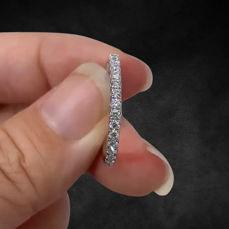 Aureline-Jewelry Full Eternity 2.0 MM Round Cut Lab Diamond Wedding Band