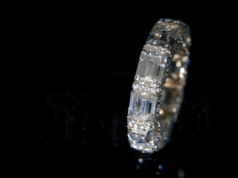 Aureline-Jewelry 10 CTW Lab-Grown Emerald-Cut Diamond Eternity Band Ring