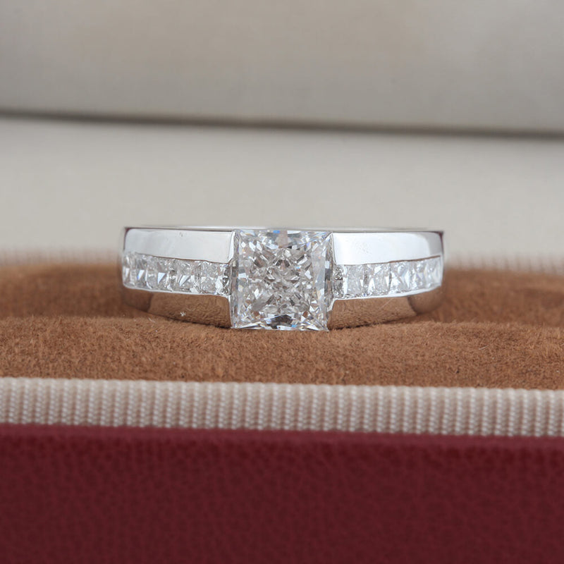 Aureline-Jewelry Princess Cut Lab Diamond Men's Engagement Ring 14K Gold