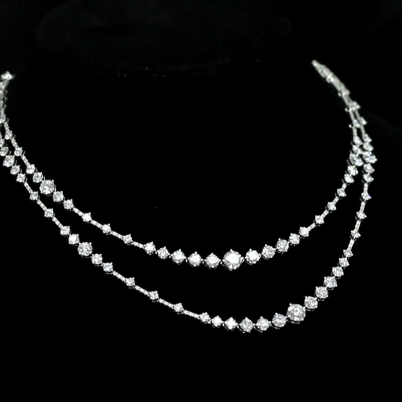 Aureline-Jewelry Double-Layer Lab Grown Diamond Necklace