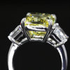 Aureline-Jewelry 9 Carat Fancy Vivid Yellow Radiant Cut Lab Diamond Three Stones Ring