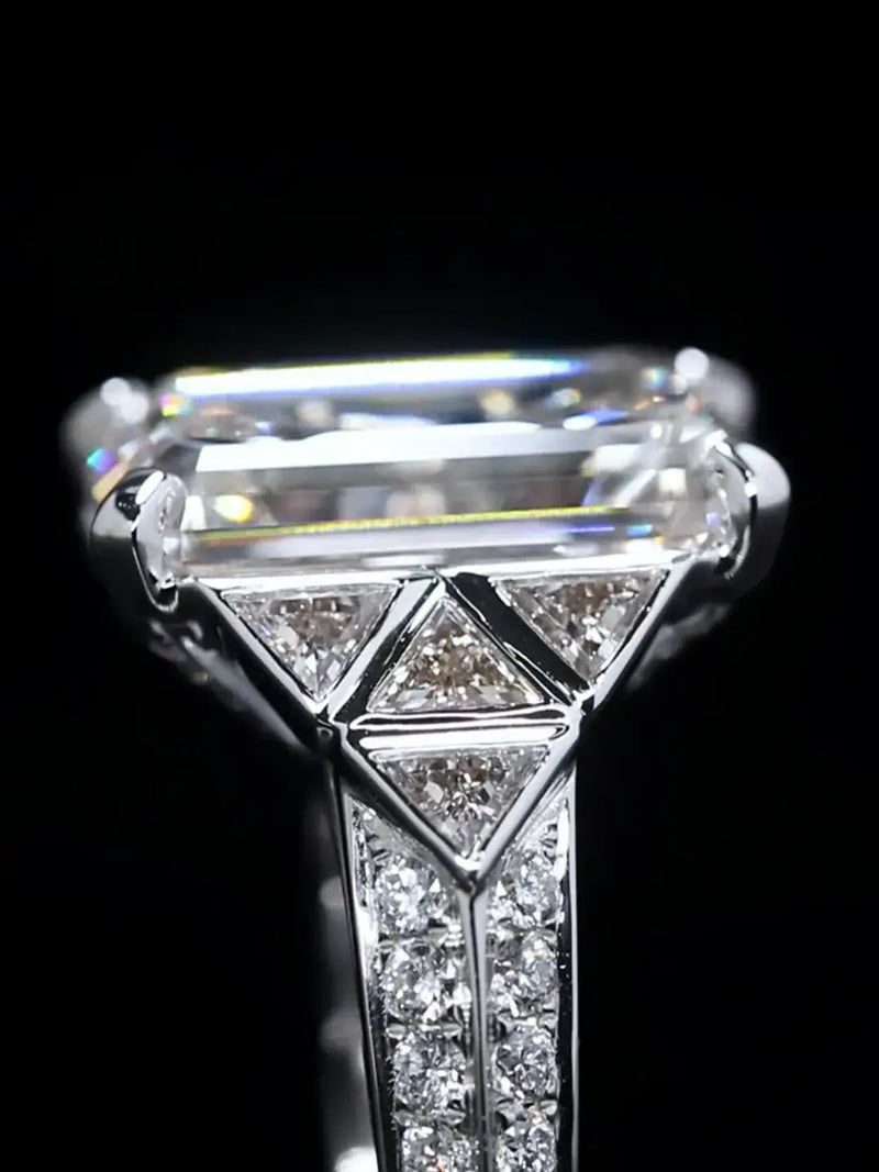 Aureline-Jewelry 16 Carat Emerald Cut Lab Grown Diamond Luxury Ring