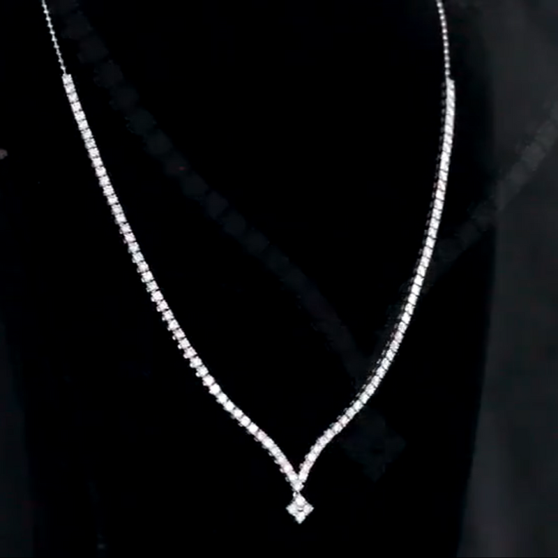 Aureline-Jewelry Gala Diamond Necklace - 18K White Gold With Lab Grown Diamonds