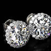 Aureline-Jewelry Brilliant Halo Round Lab Grown Diamond Studs Earrings (10.00 Ct. Tw.)