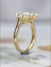 Aureline-Jewelry 2 Carat Marquise 2 Carat Pear Lab Diamond Two Stone Ring 18K Gold