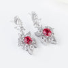Aureline-Jewelry Lab-Grown Ruby And Diamond Earrings 14k Gold