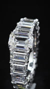 Aureline-Jewelry Emerald Cut Lab Diamond Eternity Ring with Gradient Diamonds