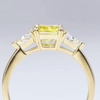 Aureline-Jewelry 1.7 Carat Princess Cut Yellow Lab Diamond Three-Stone Ring 18K Gold