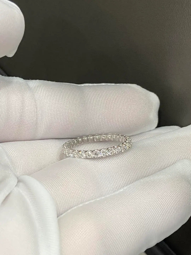 Aureline-Jewelry Round Cut Lab Diamond Eternity Ring White Gold