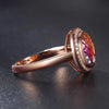 Aureline-Jewelry NOZBO Invisible Set Natural Rainbow Sapphire Statement Ring 18K Rose Gold