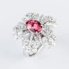 Aureline-Jewelry Lab-Grown Ruby Five-Petal Cocktail Ring In 14K Gold