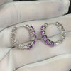 Aureline-Jewelry Lab-grown Diamond and Purple Sapphire Hoop Earrings