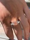 Aureline-Jewelry 3.98 CTW Princess Cut Pink Diamond Three-Stone Ring