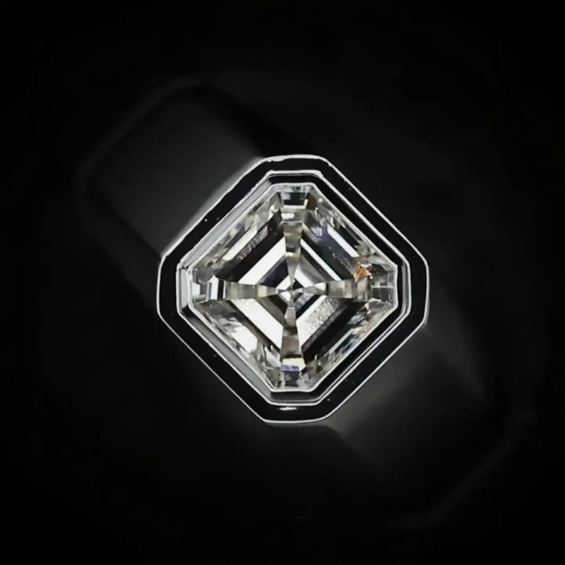 Aureline-Jewelry 2 Carat Asscher Cut Lab Diamond Men's Ring