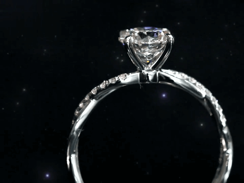 Aureline-Jewelry 1.08 Carat Vine-Inspired Lab Diamond Ring 18K Gold Engagement Ring