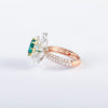 Aureline-Jewelry Oval Cut Lab Ruby And Diamond Halo Cocktail Ring In 14k Gold