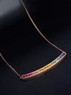 Aureline-Jewelry NOZBO 18K Gold Colored Sapphire Rainbow Smile Necklace