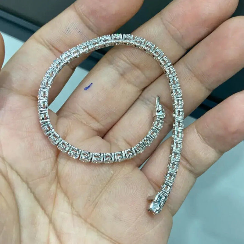 Aureline-Jewelry Each 0.15-carat Round Lab-Grown Diamond Tennis Bracelet 18K Gold