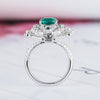 Aureline-Jewelry Lab-Grown Emerald and Diamond Cocktail Ring In 14k Gold