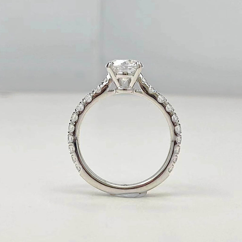 Aureline-Jewelry Pave Round Lab Diamond Engagement Ring